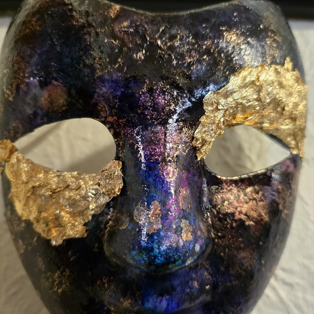 HANDCRAFTED Upcycled OSFM Cos-Play Festival Face Mask HANDPAINTED Wall Art Decor - Picture 13 of 17